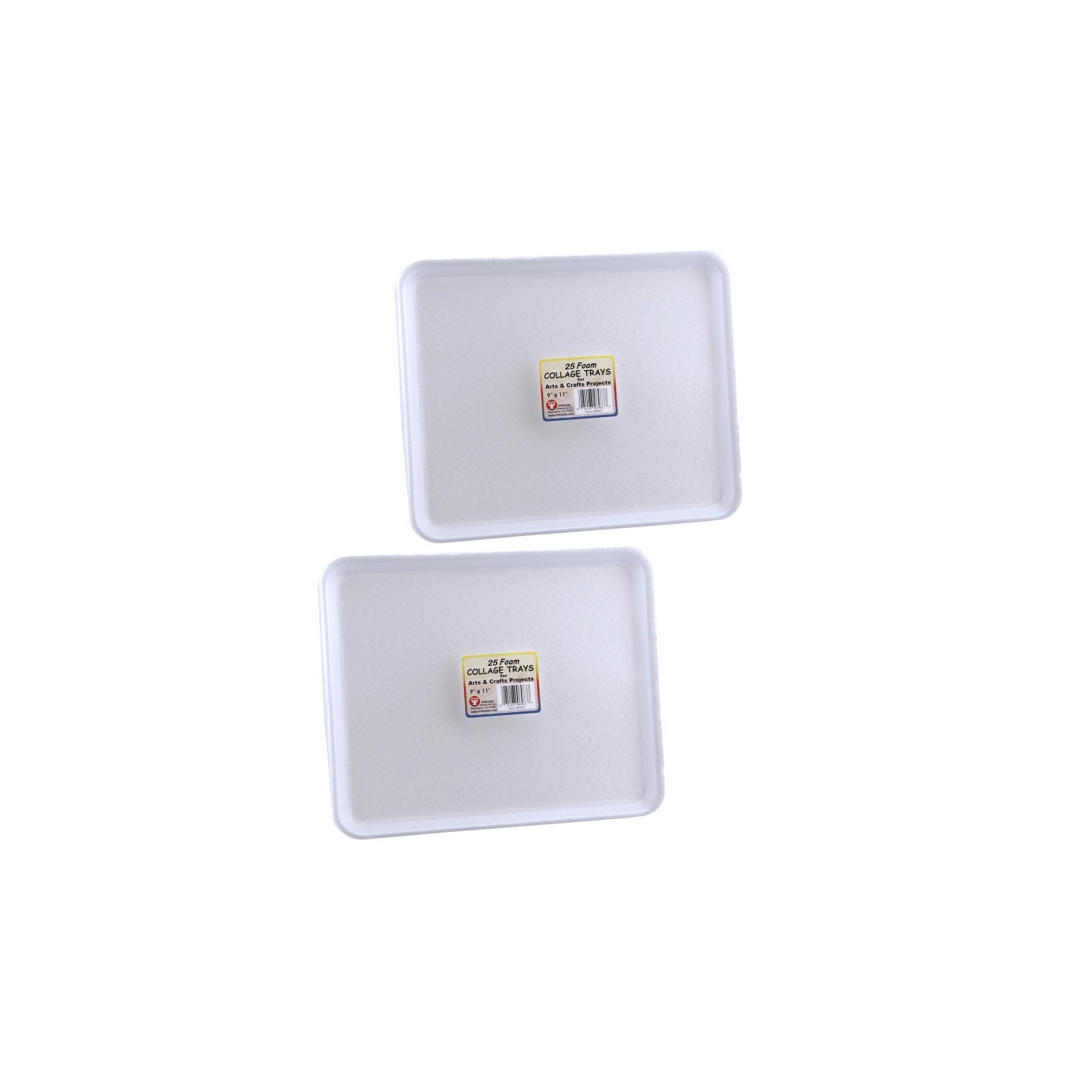 Hygloss® Foam Trays, 9" x 11", 25 Per Pack, 2 Packs