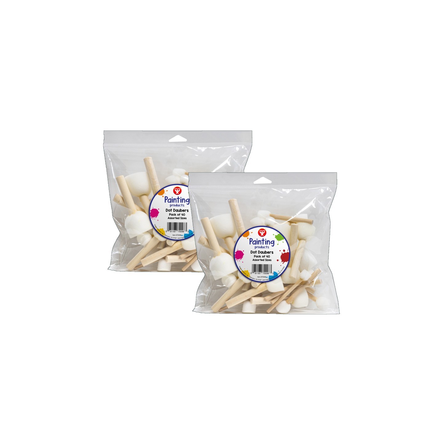 Hygloss® Dot Daubers, 4 Sizes, 40 Per Pack, 2 Packs