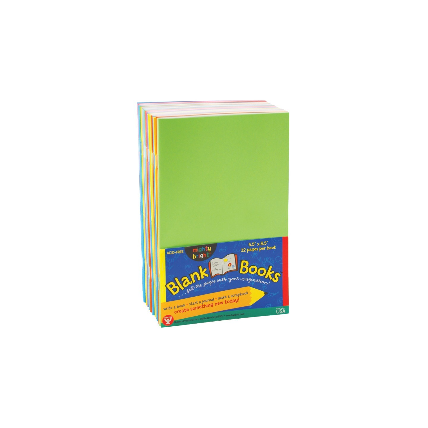 Hygloss® Blank Paperback Books, 5.5" x 8.5", Assorted Colors, Pack of 10