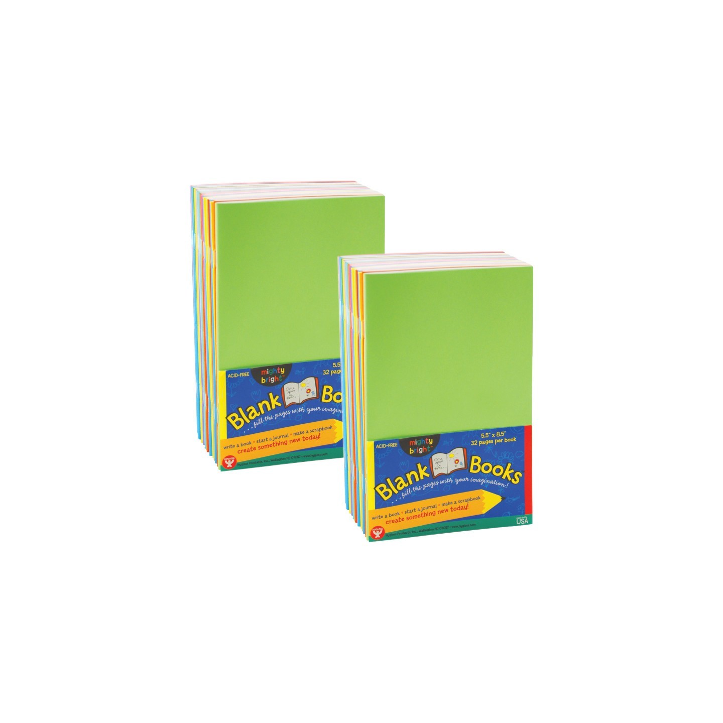 Hygloss® Blank Paperback Books, 5.5" x 8.5", Assorted Colors, 10 Per Pack, 2 Packs