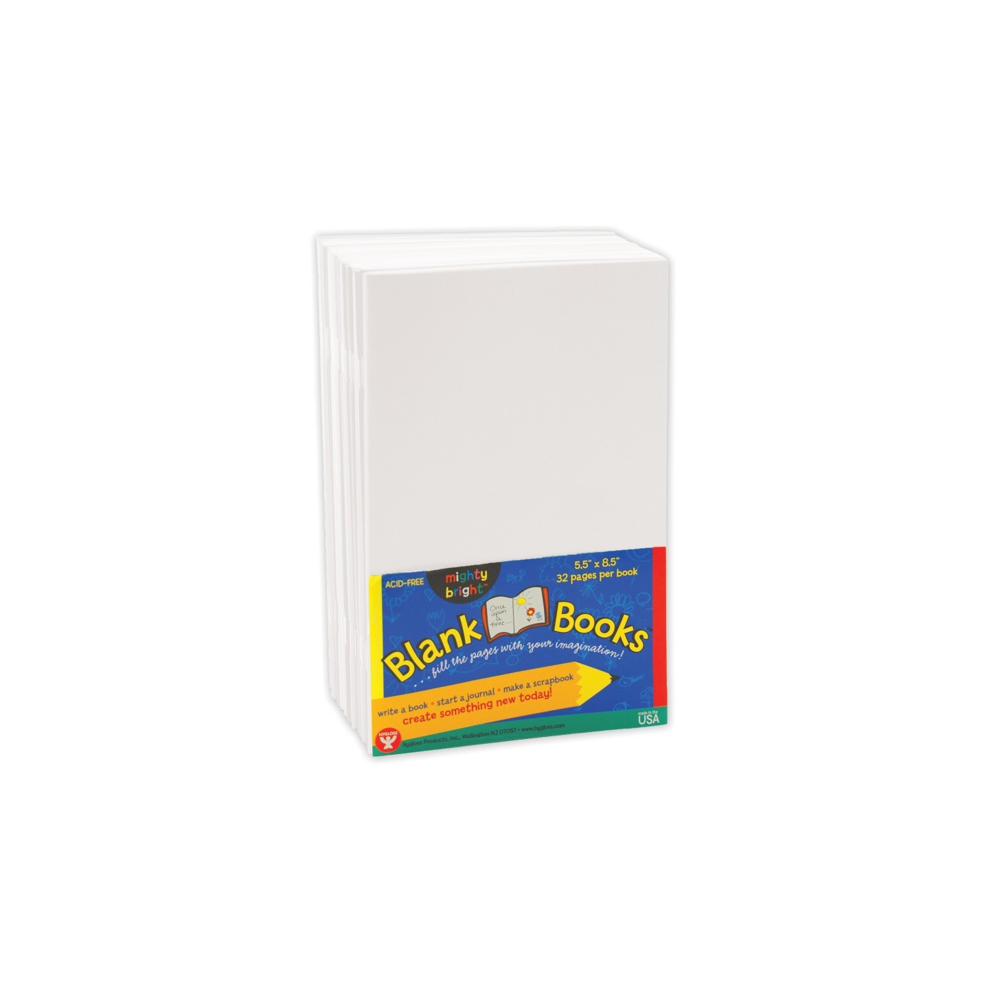 Hygloss® Blank Paperback Books, 5.5" x 8.5", White, Pack of 10