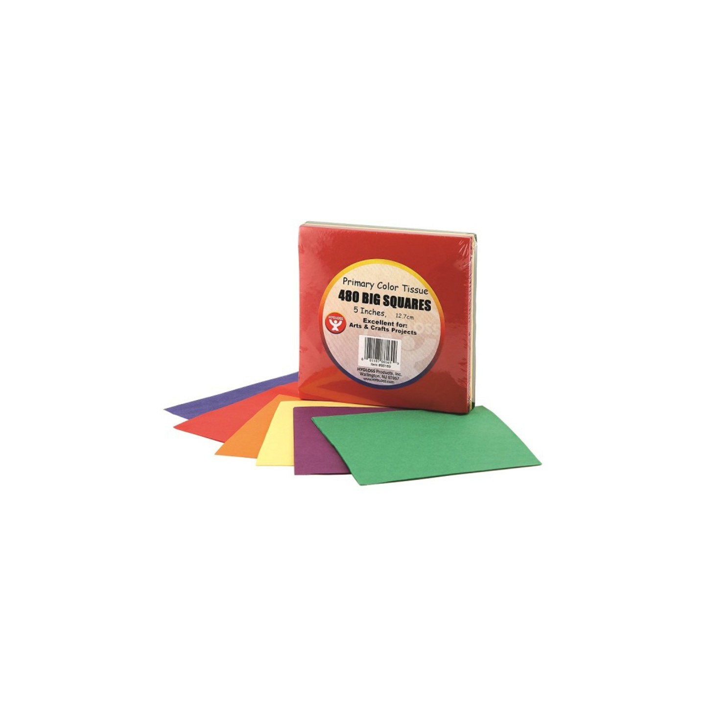 Hygloss® Tissue Squares, 5", Primary Colors, Pack of 480