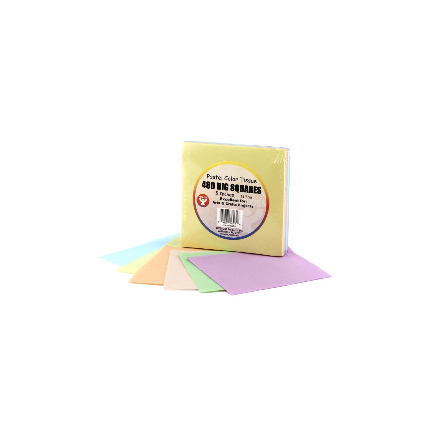 Hygloss® Tissue Squares, 5", Pastel Colors, Pack of 480