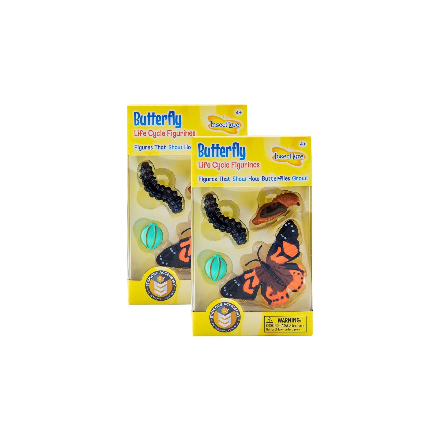 Insect Lore Butterfly Life Cycle Stages Figurines, 4 Per Set, 2 Sets
