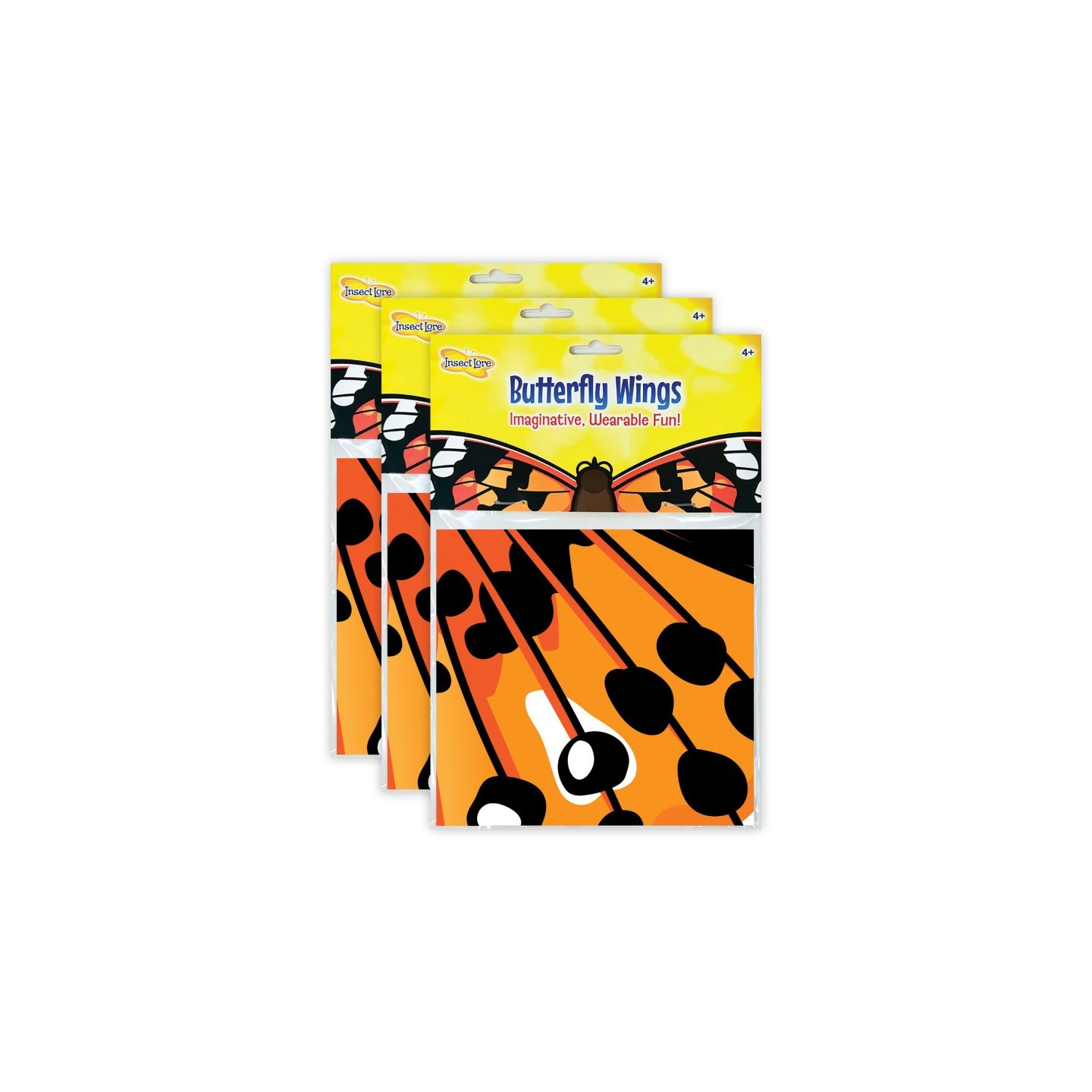 Insect Lore Dress-Up Painted Lady Butterfly Wings, Pack of 3