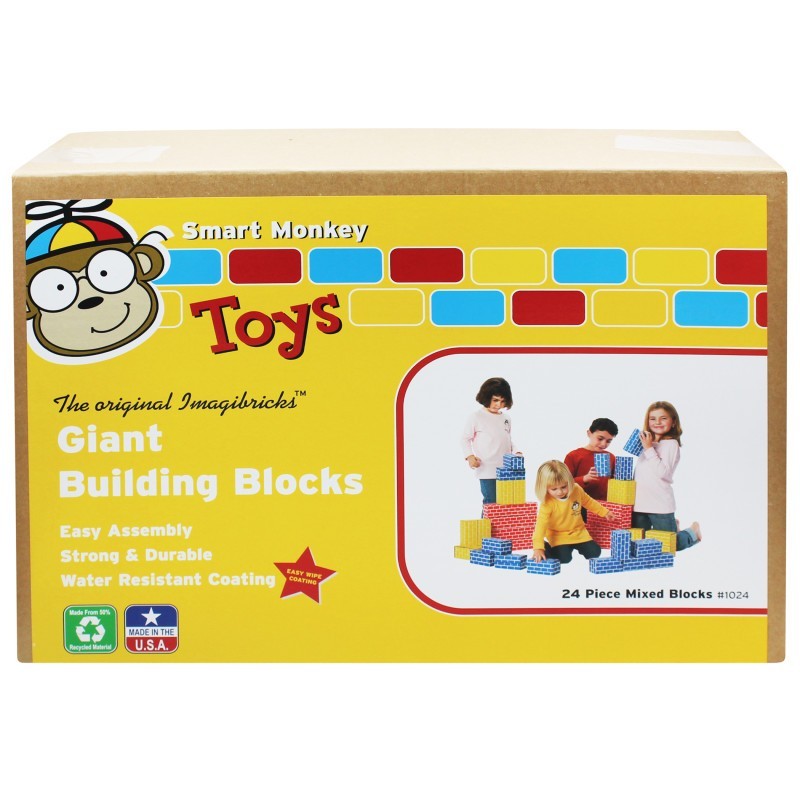 Smart Monkey Toys ImagiBRICKS™ Giant Building Block Set, 24 Pieces