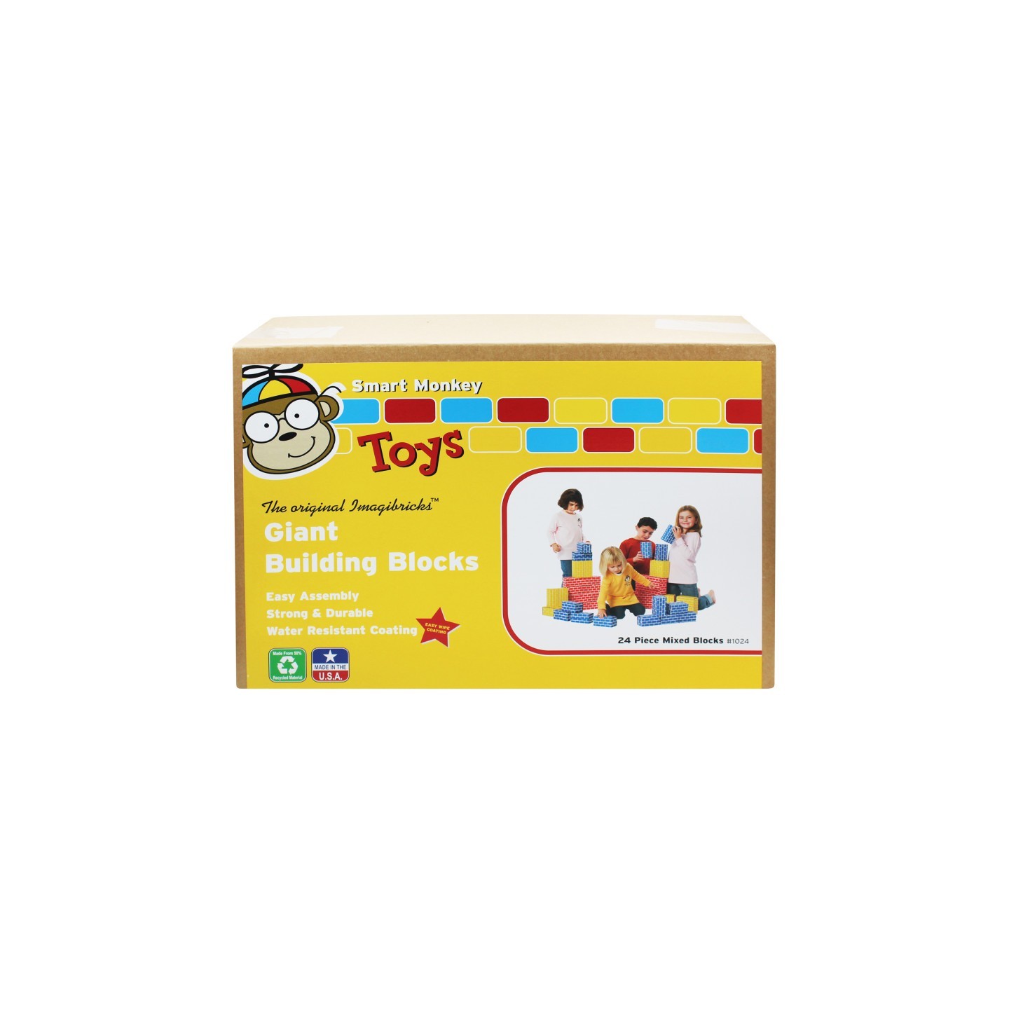 Smart Monkey Toys ImagiBRICKS™ Giant Building Block Set, 24 Pieces