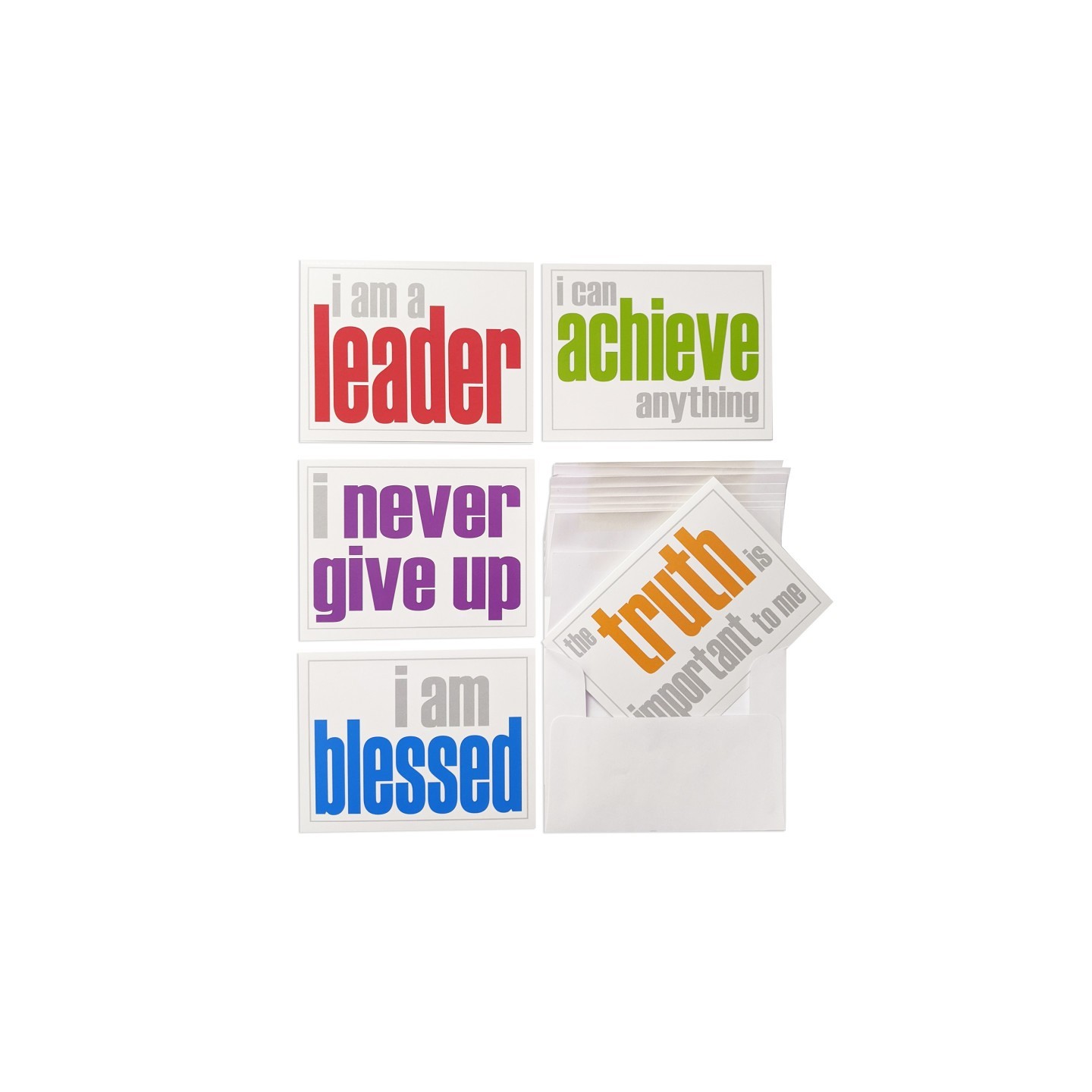 Inspired Minds Note Cards with Envelope, Encouragement Booster Set, 2 Each of 5 Titles, Set of 10