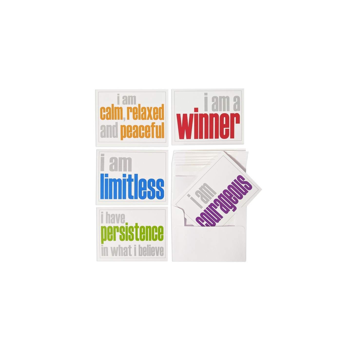 Inspired Minds Note Cards with Envelope, Hopefulness Booster Set, 2 Each of 5 Titles, Set of 10