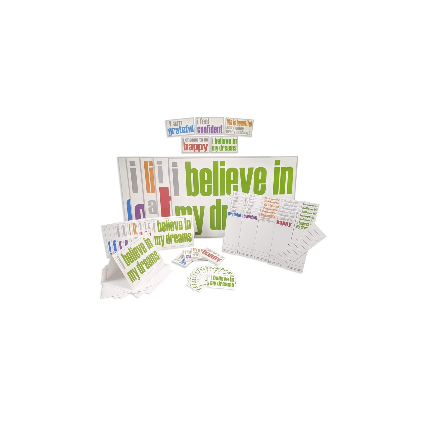 Inspired Minds Confidence Ultra Booster Set, Posters, Magnets, Notes, Page Keepers, Note Cards, 150 Pieces