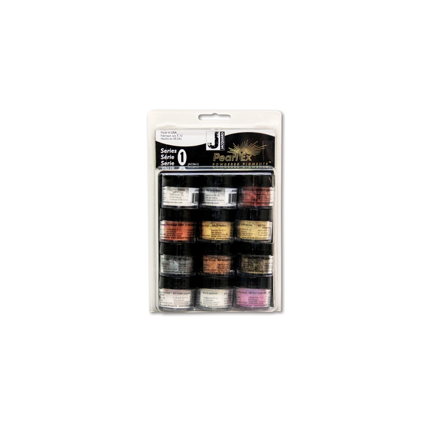 Jacquard Pearl-Ex Pigments, Series 1, Set of 12 (3 g jars)
