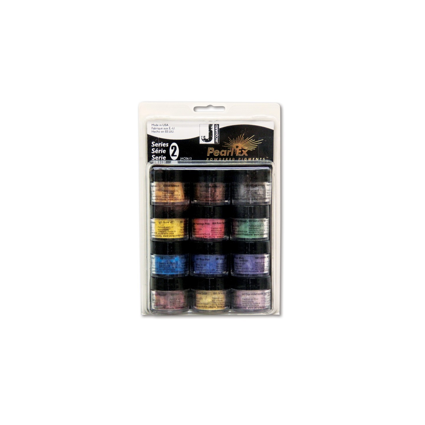 Jacquard Pearl-Ex Pigments, Series 2, Set of 12 (3 g jars)