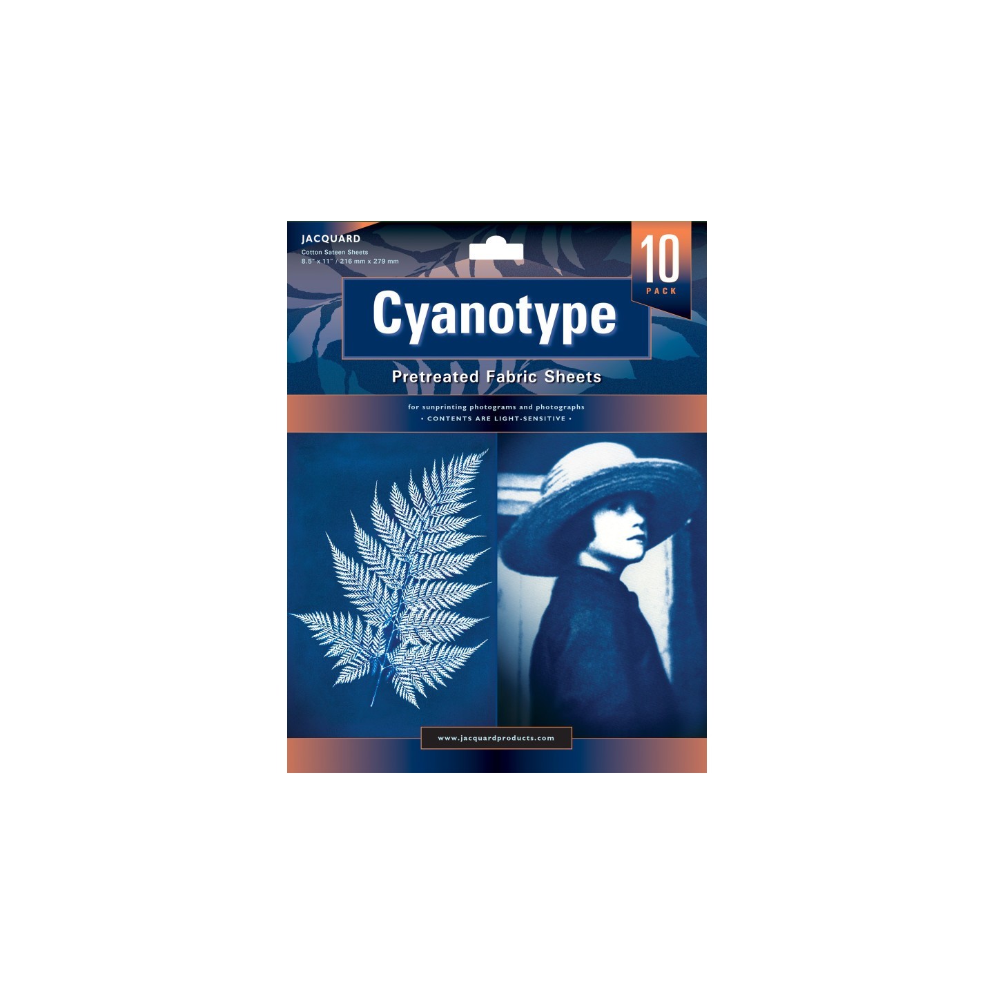 Jacquard Pretreated Cyanotype Fabric Sheets, 8.5" X 11", Pack of 10