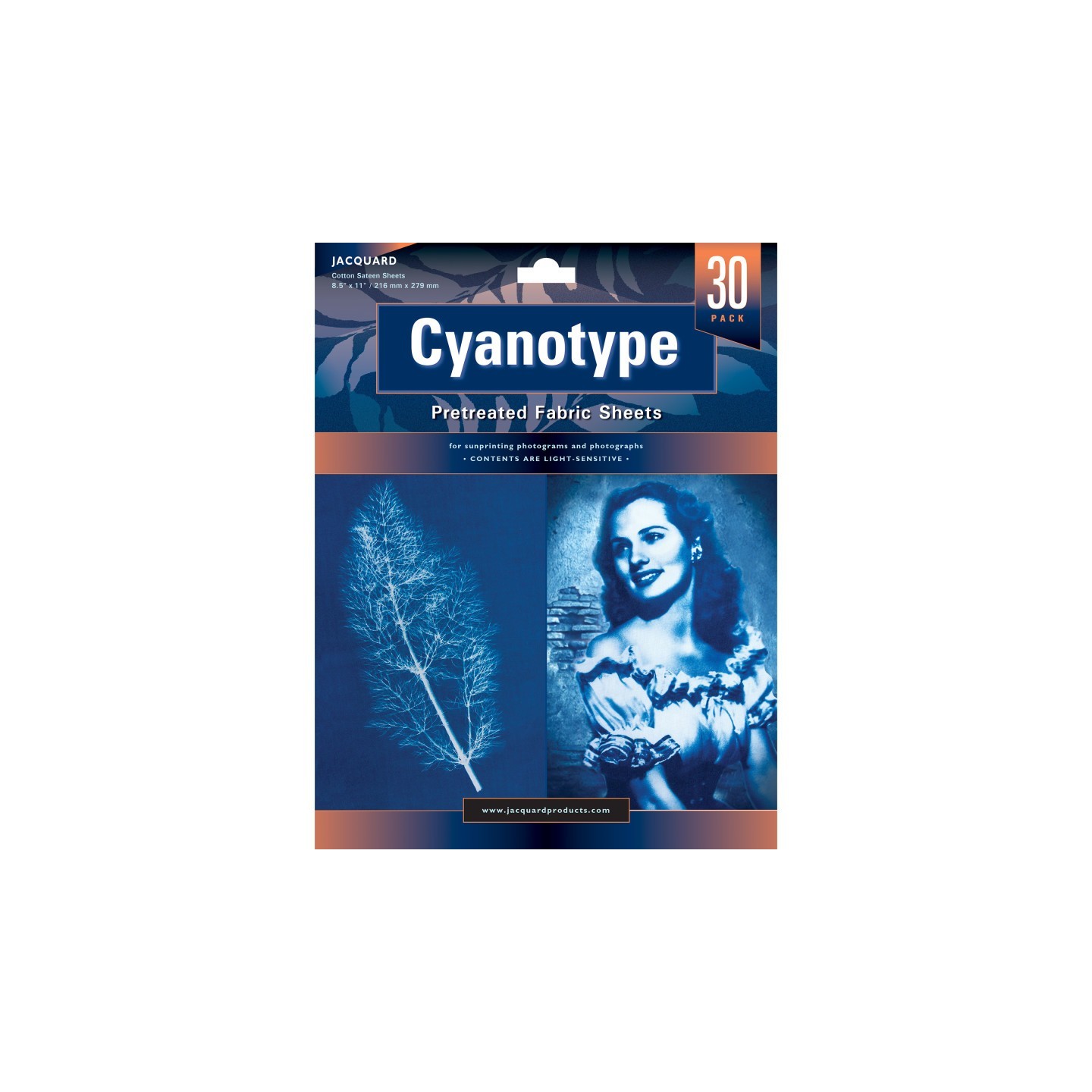 Jacquard Pretreated Cyanotype Fabric Sheets, 8.5" X 11", Pack of 30