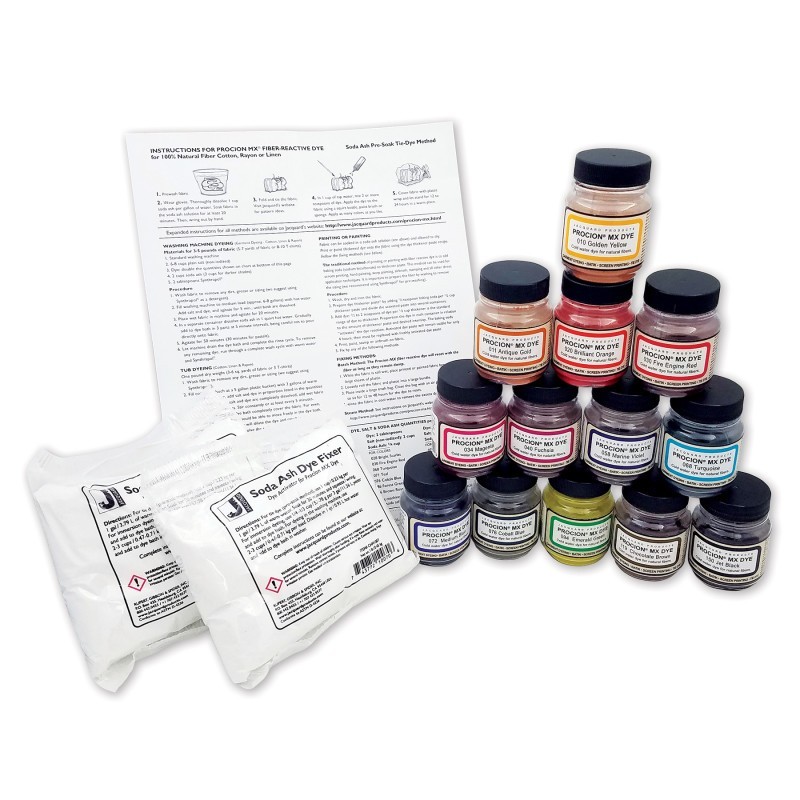 Jacquard Procion Tye Dye Powder, 13-Color Set
