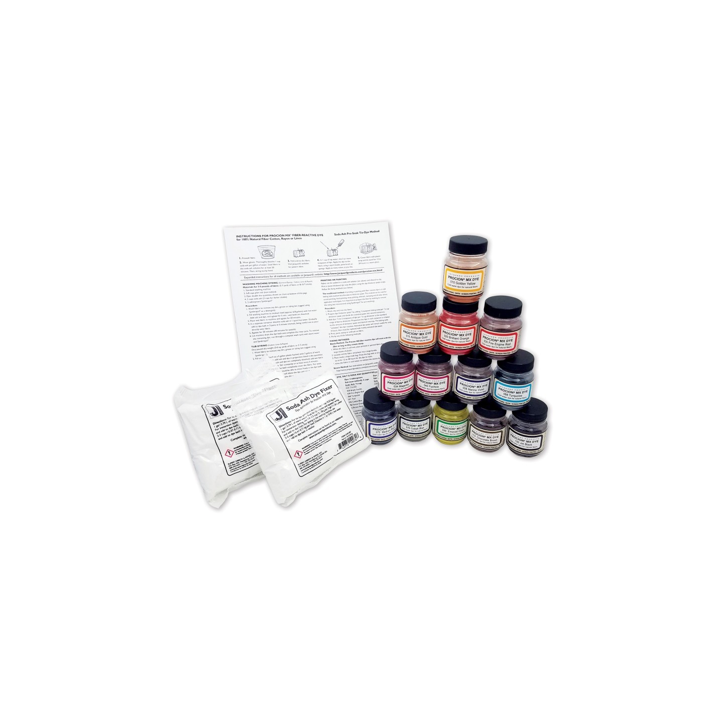 Jacquard Procion Tye Dye Powder, 13-Color Set