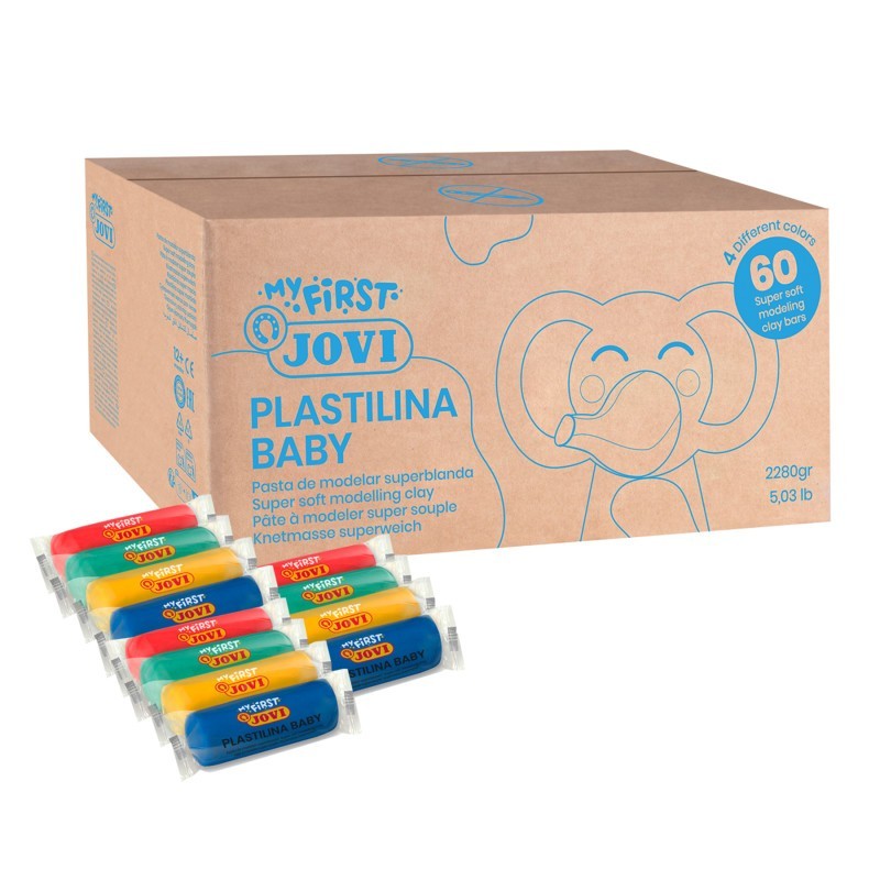 JOVI Plastilina Modeling Clay Baby School Pack, 60 Bars