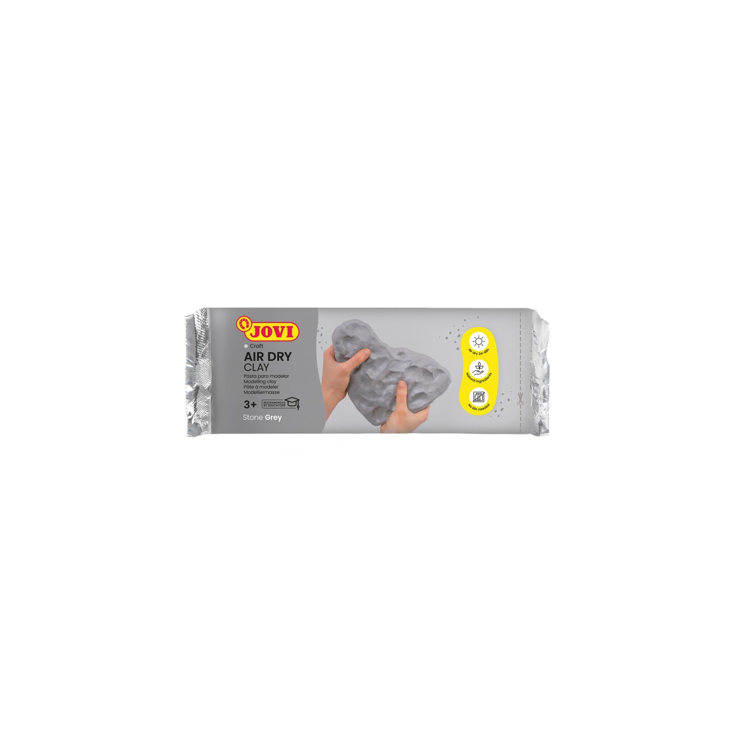 JOVI Air Dry Clay, Grey, 1.1lb Bar
