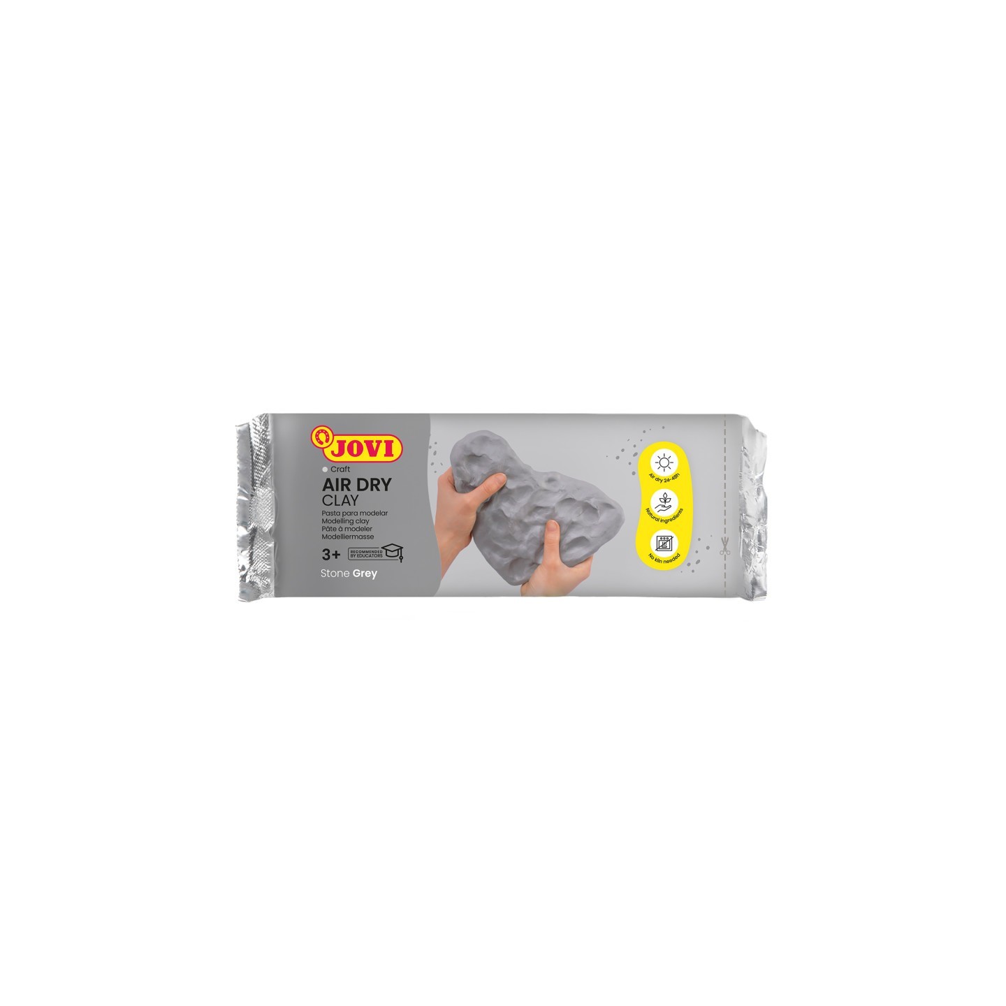 JOVI Air Dry Clay, Grey, 2.2lb Bar