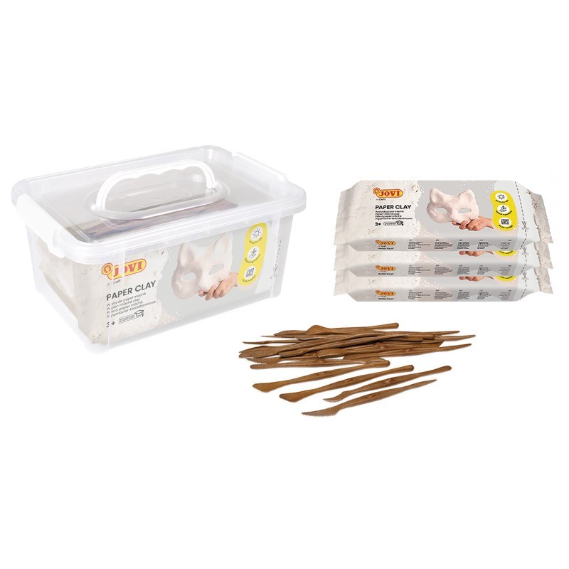 JOVI Paper Clay School Pack, 3 Bars 1.5lb & 20 Spatulas