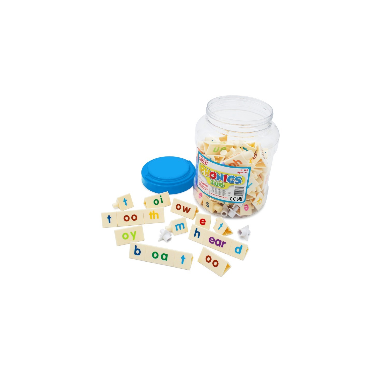 Junior Learning® Phonics Tri-Blocks Tub, 90 Pieces