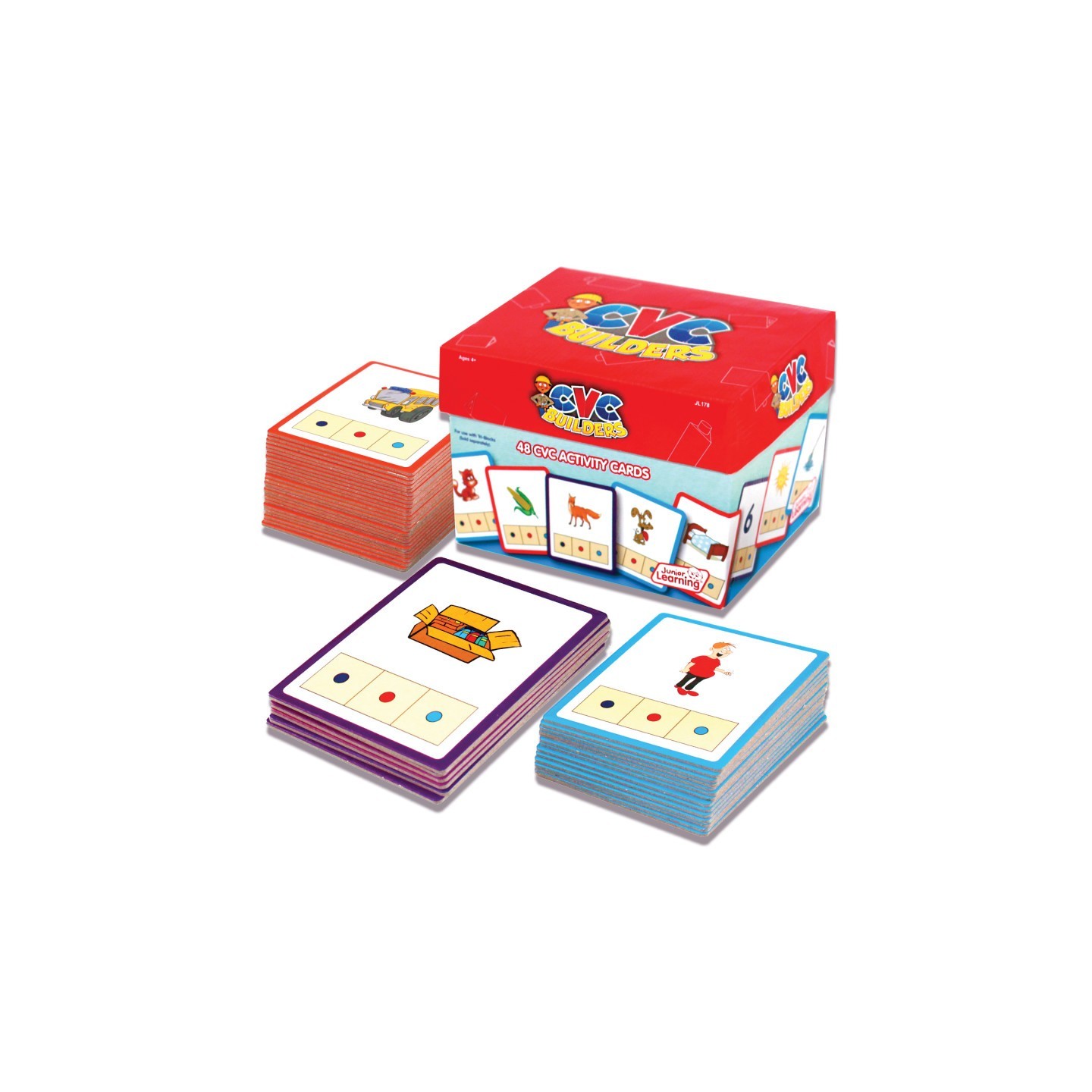 Junior Learning® CVC Builders Activity Cards, Set of 48
