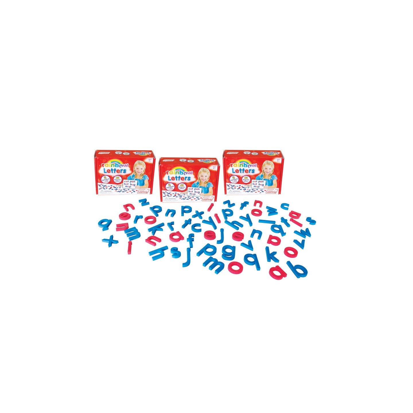 Junior Learning® Rainbow Letters, Magnetic, 62 Per Pack, 3 Packs