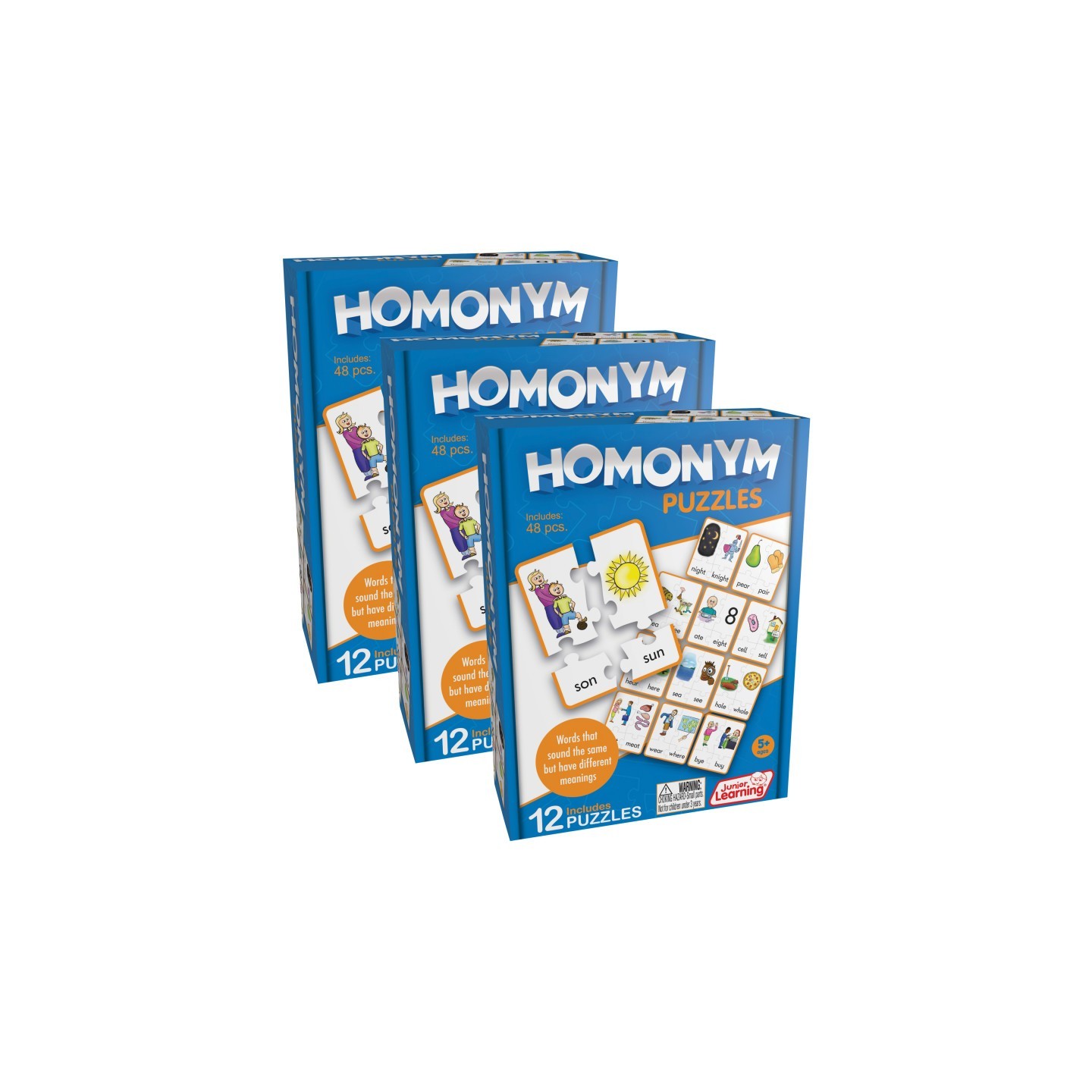 Junior Learning® Homonym Puzzles, Pack of 3