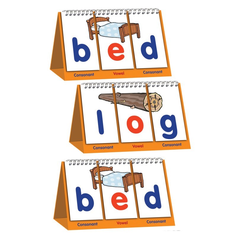 Junior Learning® Double-Sided CVC Flips, Pack of 3