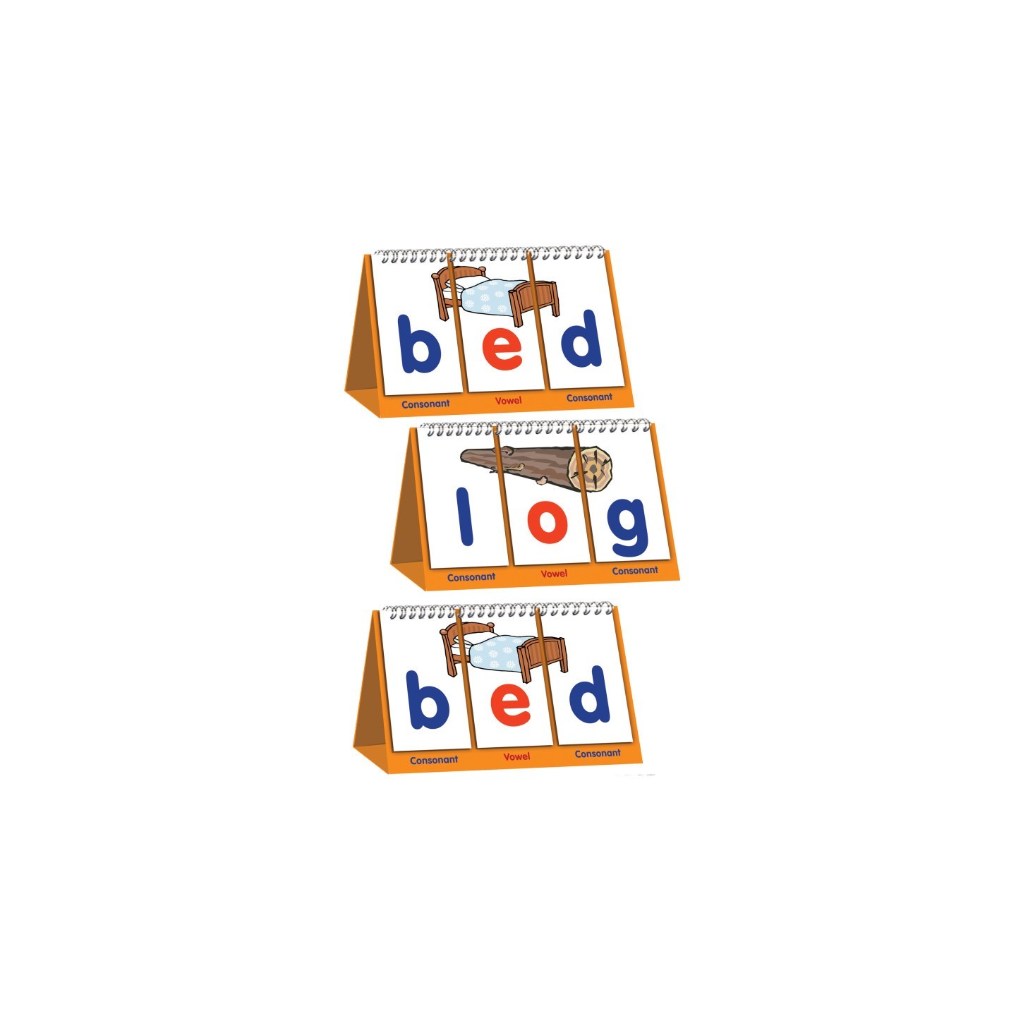 Junior Learning® Double-Sided CVC Flips, Pack of 3