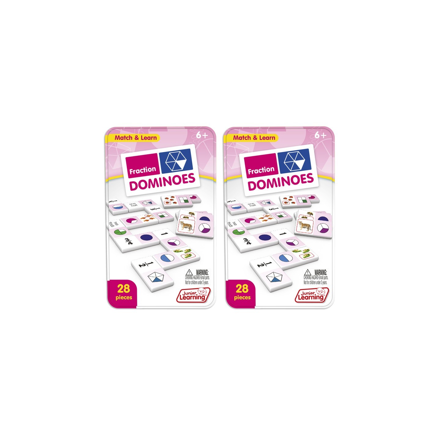Junior Learning® Fraction Dominoes, 2 Sets