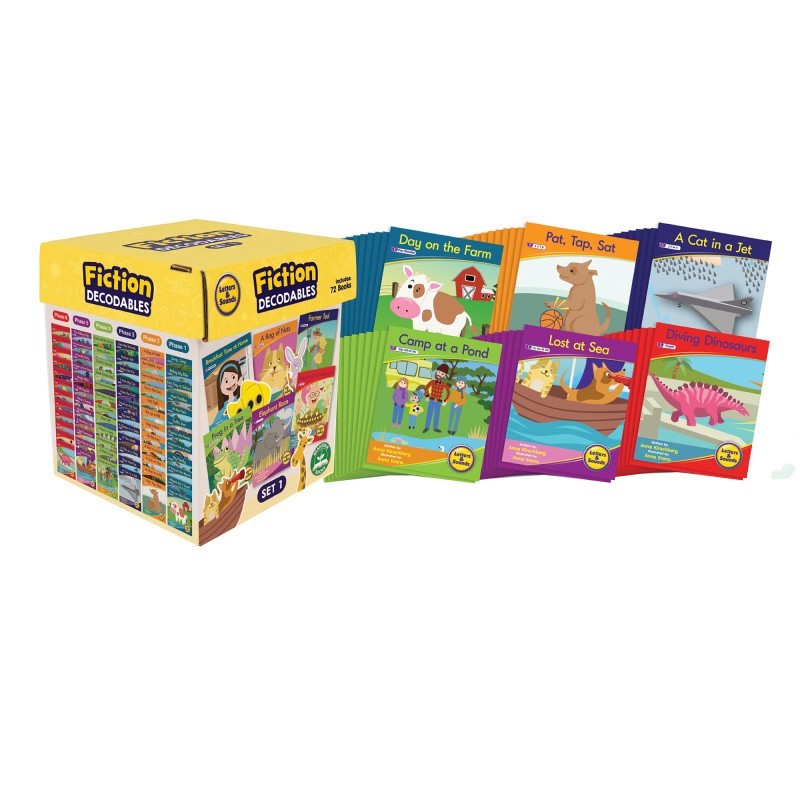 Beanstalk Books Letters & Sounds Fiction Decodables Boxed Set, Set 1