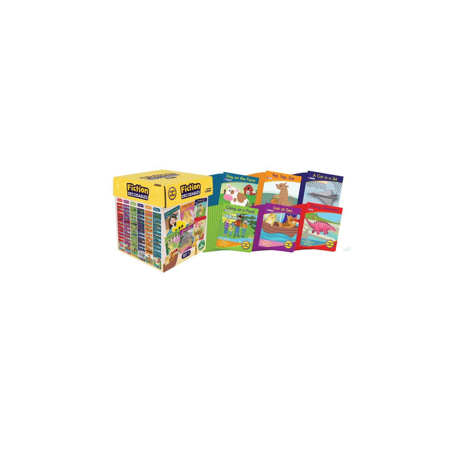 Beanstalk Books Letters & Sounds Fiction Decodables Boxed Set, Set 1