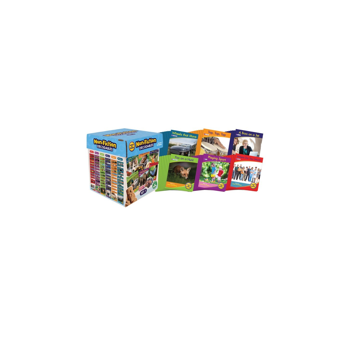 Beanstalk Books Letters & Sounds Non-Fiction Decodables Boxed Set, Set 1