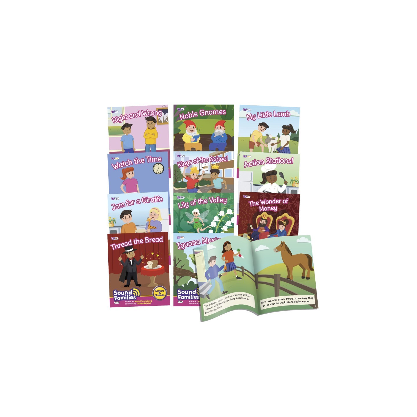 Beanstalk Books Sound Families Decodable Readers Consonants Fiction Phase 5.5, Set of 12