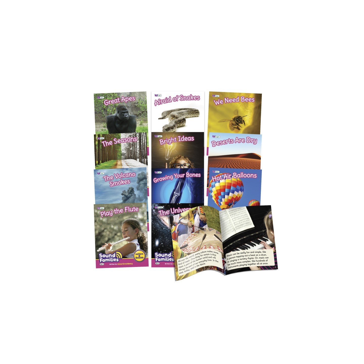 Beanstalk Books Sound Families Decodable Readers Long Vowels Non-Fiction Phase 5.5, Set of 12