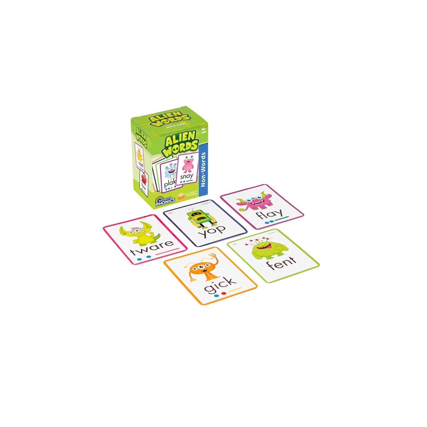 Junior Learning® Rainbow Phonics Alien Word Cards, Non-Words