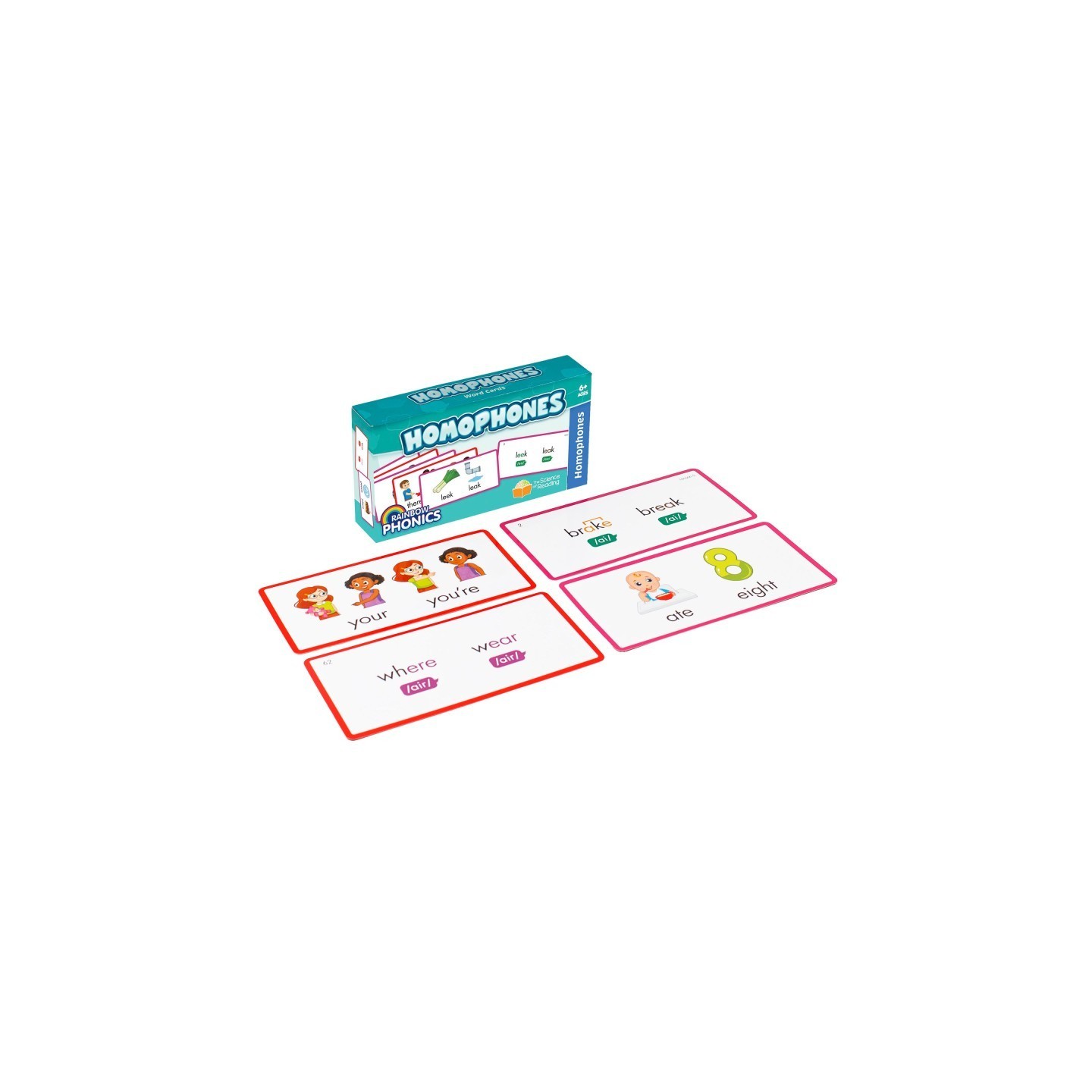 Junior Learning® Rainbow Phonics Homophones Cards