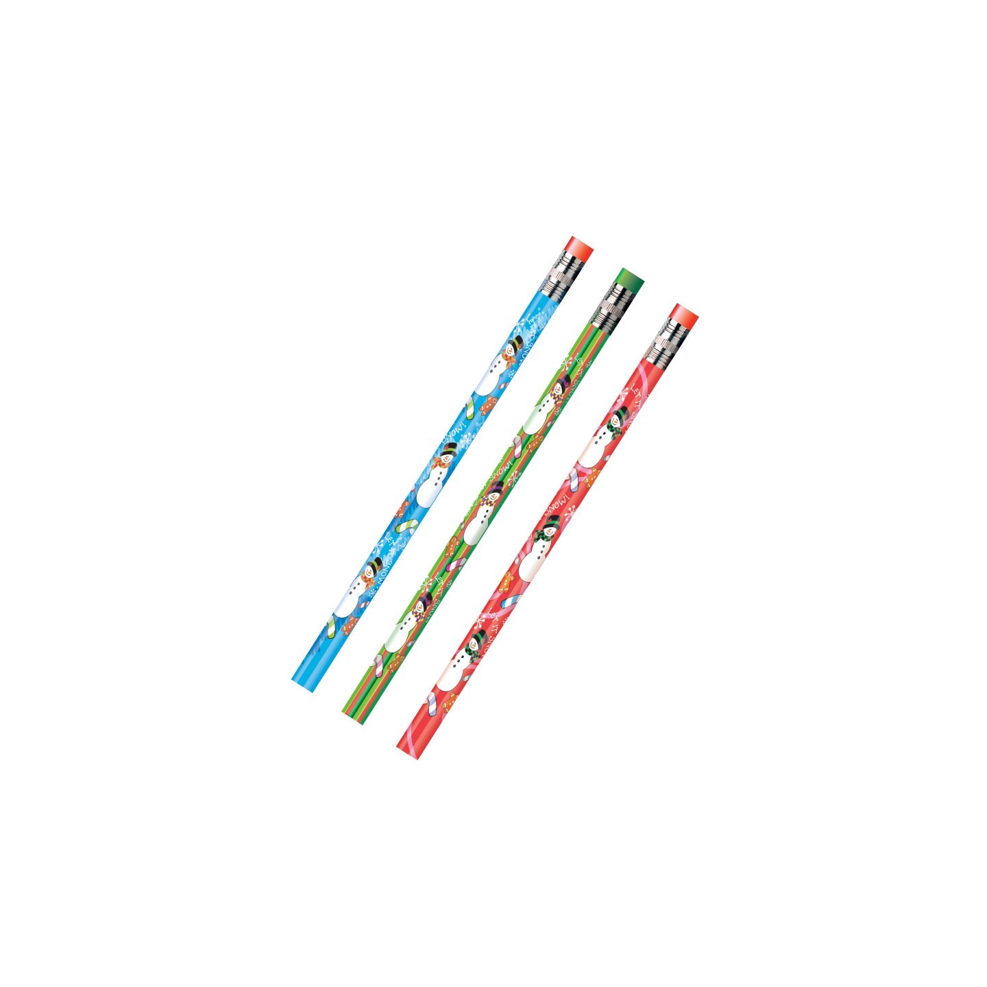 Moon Products Holiday Snowmen Assorted Pencils, Pack of 12