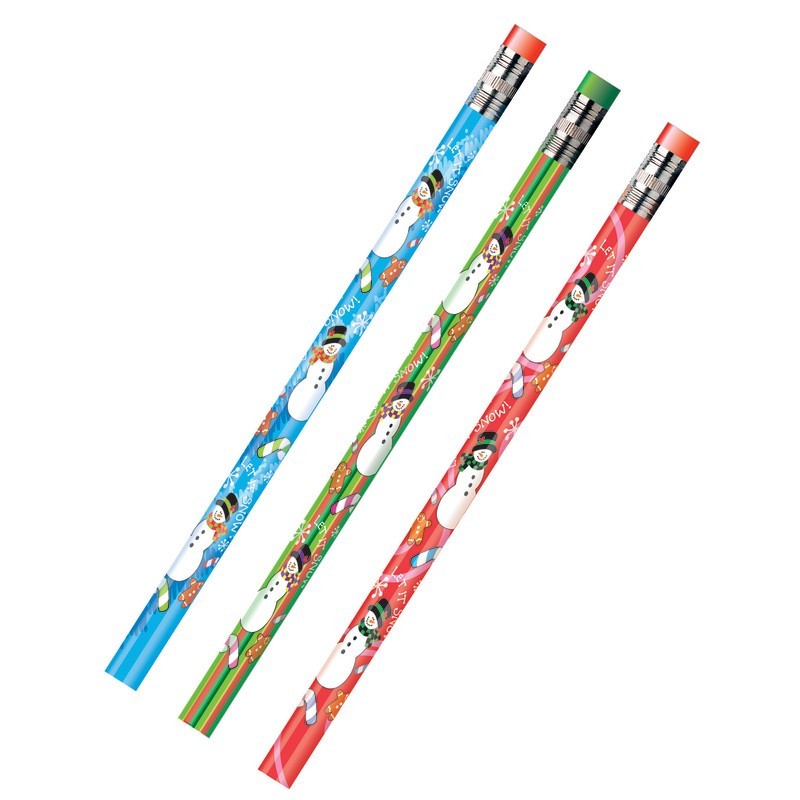 Moon Products Decorated Pencils, Holiday Snowmen Assortment, 144 Pencils