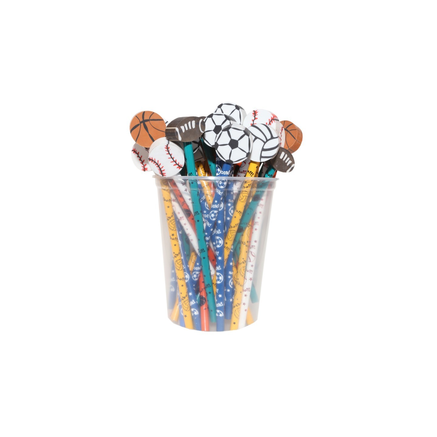 Moon Products Pencil & Eraser Topper Write-Ons, Sports, Pack of 36
