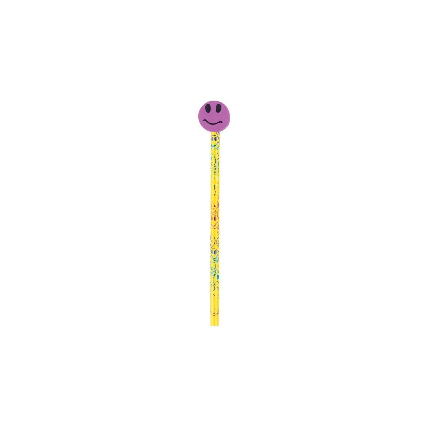 Moon Products Pencil & Eraser Topper Write-Ons, Smiley Face, Pack of 36