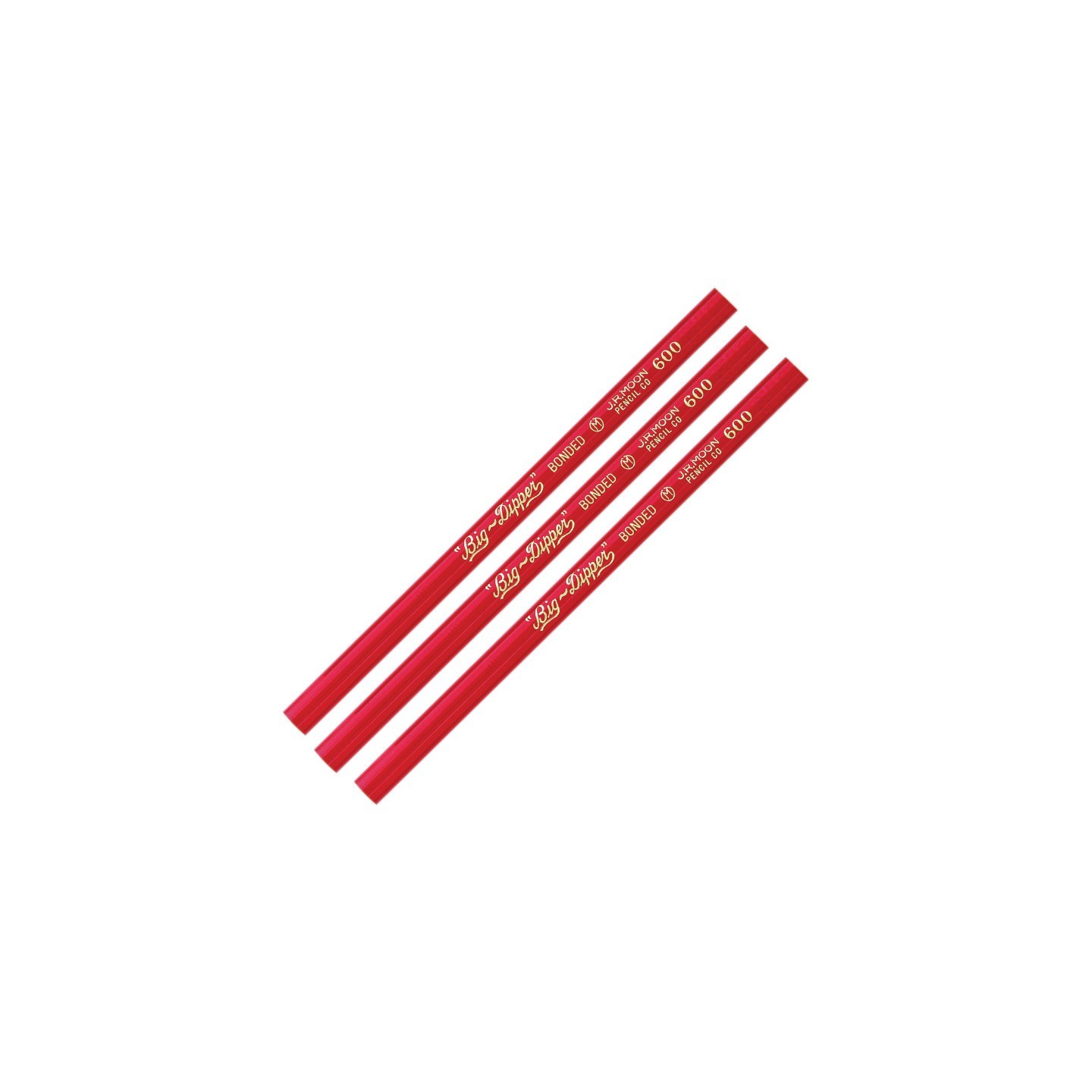 Moon Products “Big-Dipper" Pencils, Without Eraser, 12 Per Pack, 3 Packs