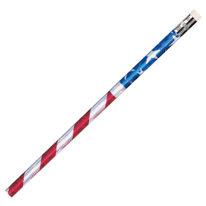 Moon Products Stars & Stripes Glitz Pencils, Pack of 12