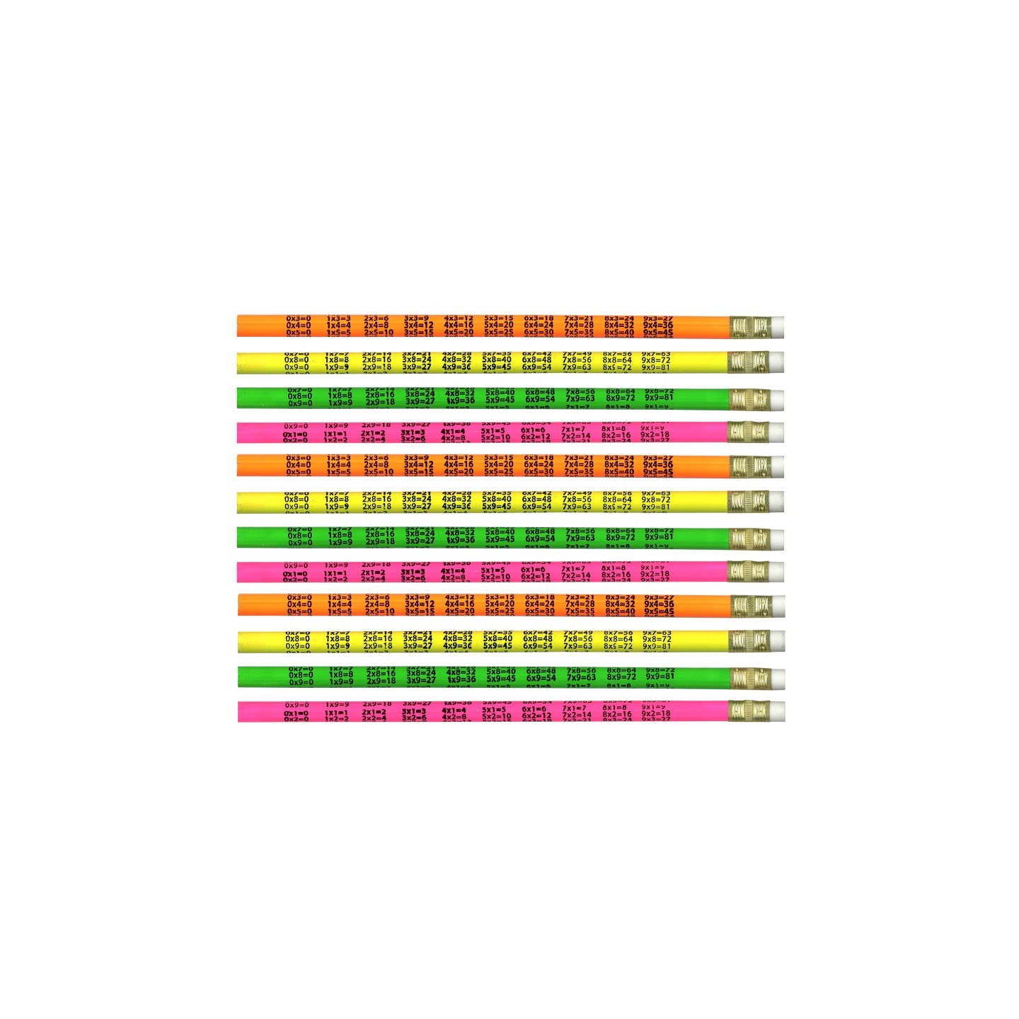 Moon Products Multiplication Pencils, Pack of 12