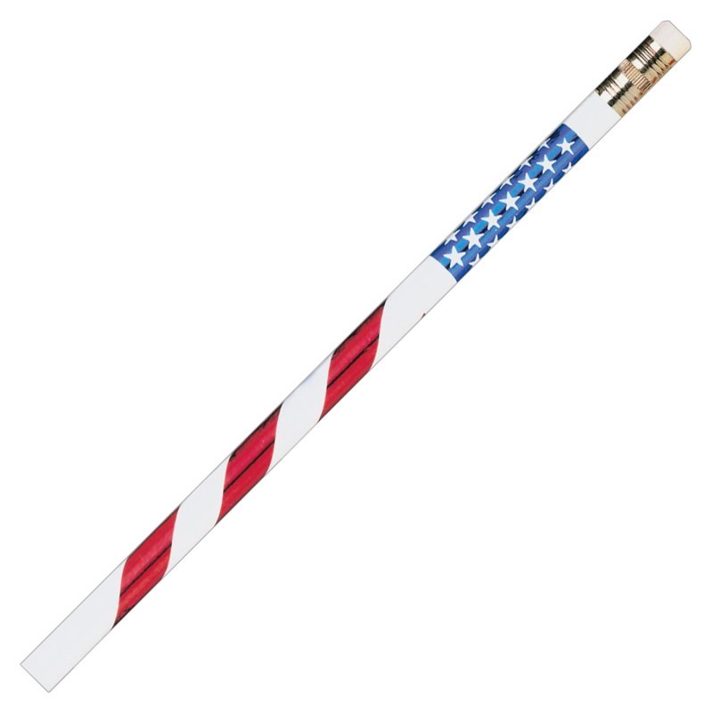 Moon Products Pencils Stars & Stripes, 12 Per Pack, 12 Packs