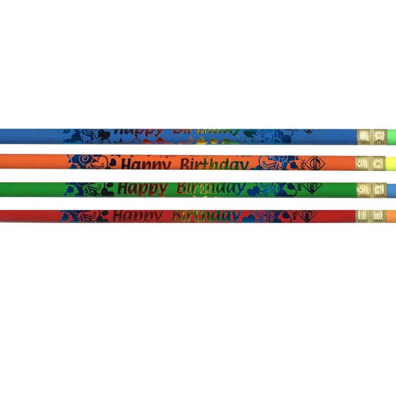 Moon Products Happy Birthday Pencils, 12 Per Pack, 12 Packs