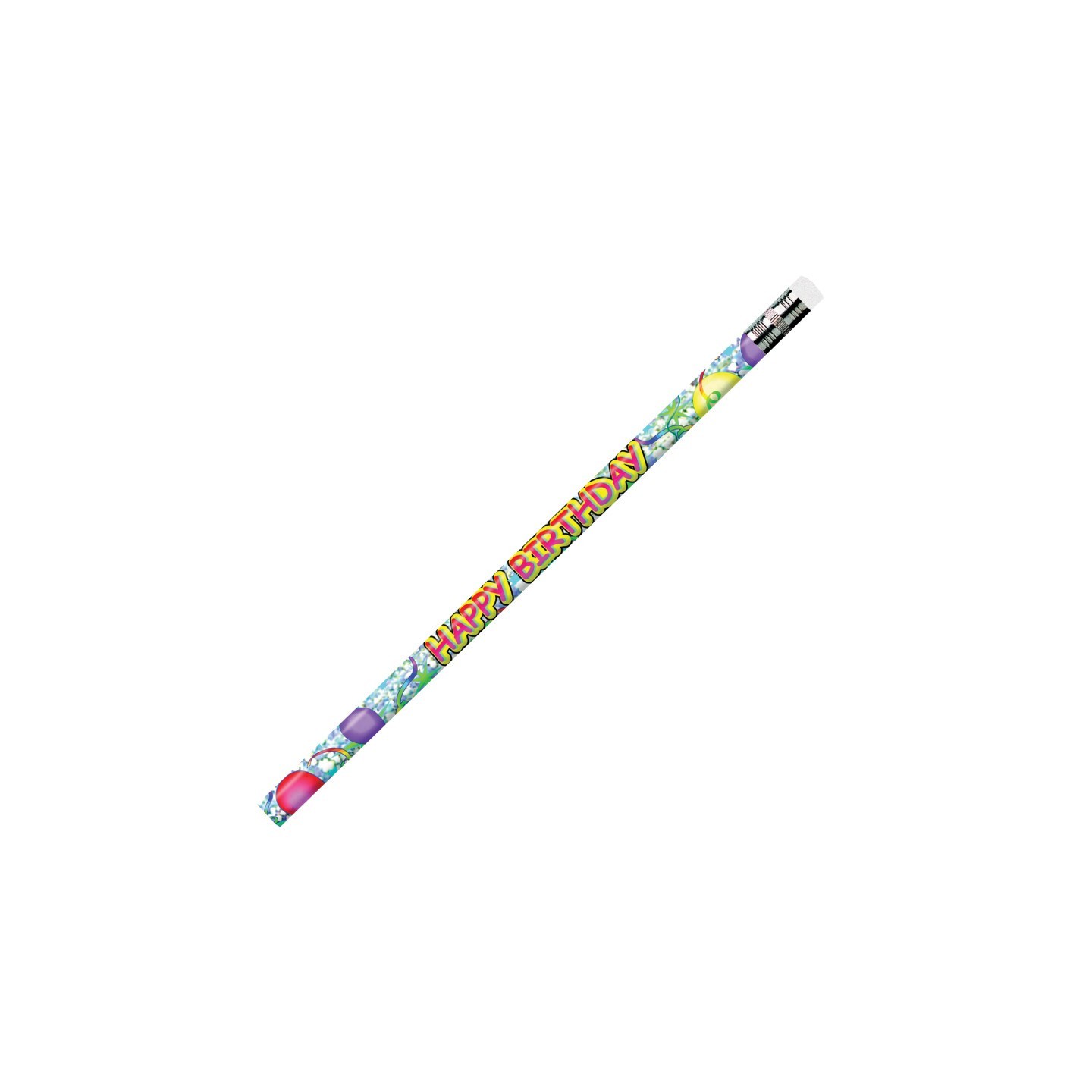 Moon Products Happy Birthday Glitz Pencils, 12 Per Pack, 12 Packs