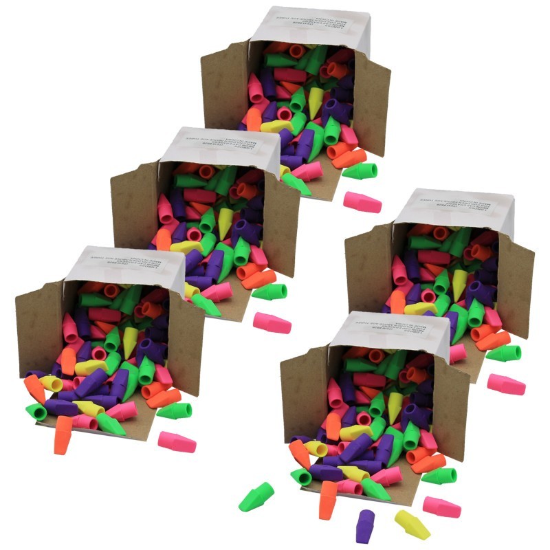 Moon Products Cap Eraser Bright Colors, 144 Per Pack, 5 Packs