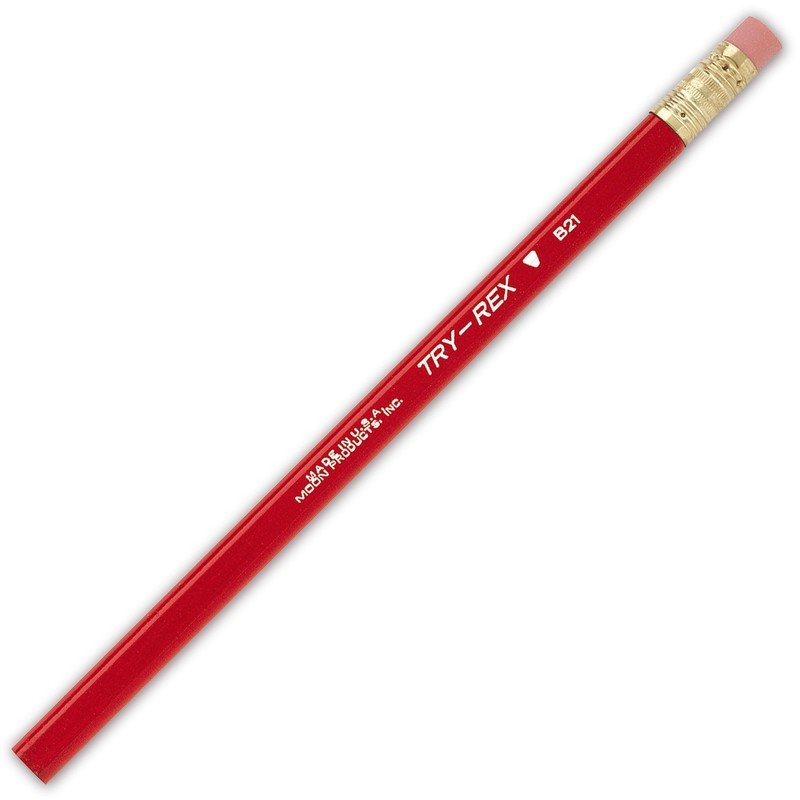 Moon Products Try Rex® Pencil, Jumbo With Eraser, 12 Per Pack, 3 Packs